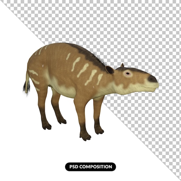 PSD eurohippus dinozaur na białym tle renderowania 3d