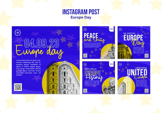 PSD europe day template design