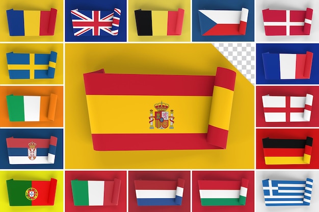 PSD bandiera del nastro delle bandiere dell'europa