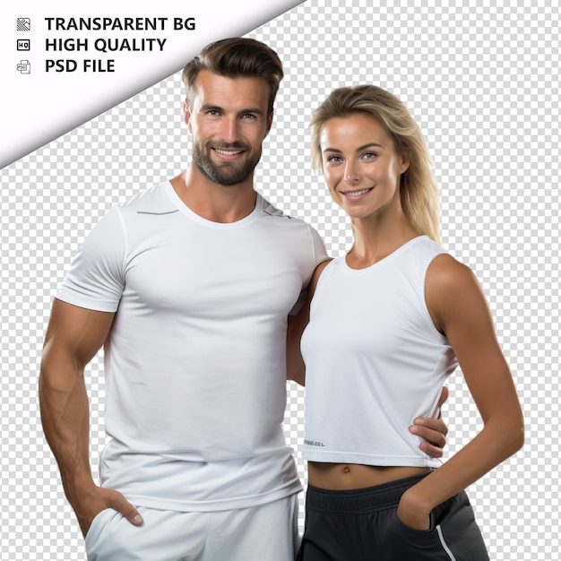 PSD european couple training ultra realistic style white back