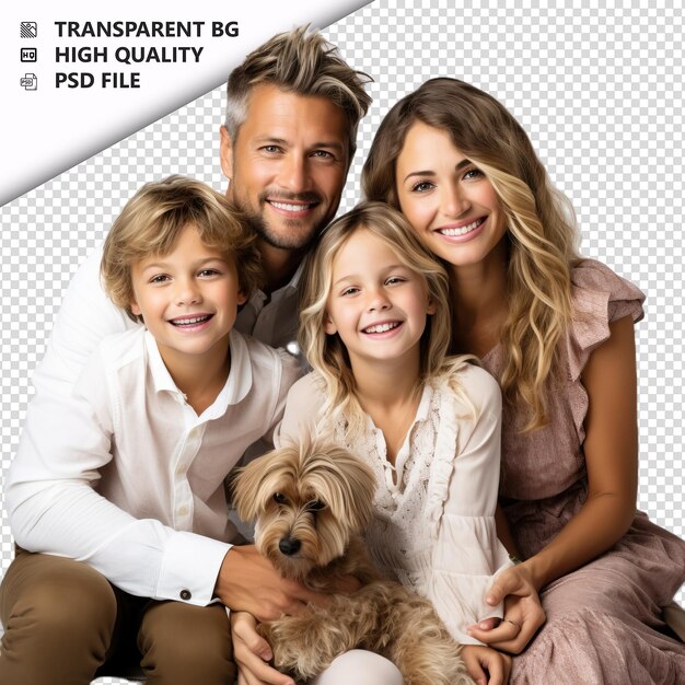 PSD european family playing ultra realistic style white backg