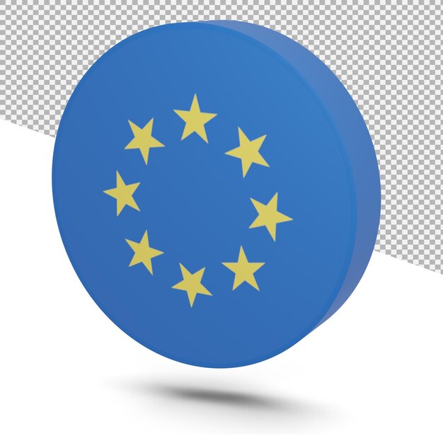 PSD icona 3d della bandiera europea