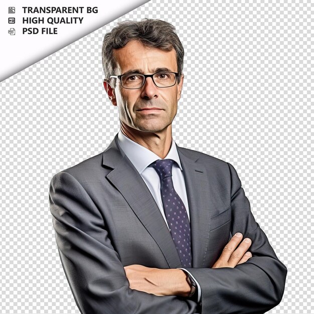 PSD european man economist on white background white isolated