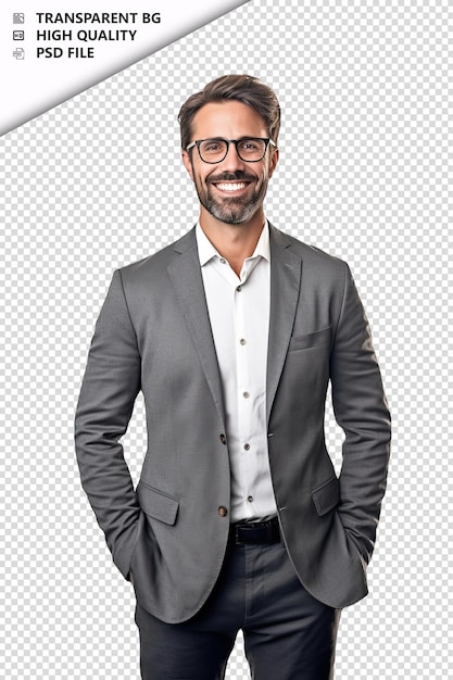 European man financial analyst on white background white