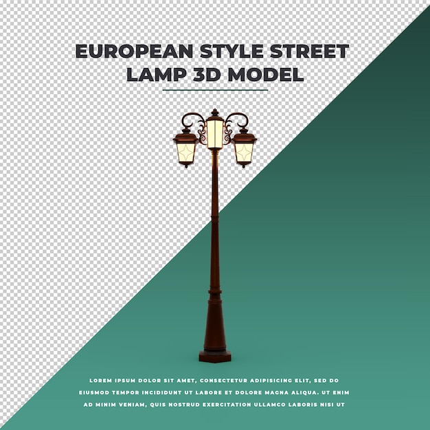 European style street lamp model
