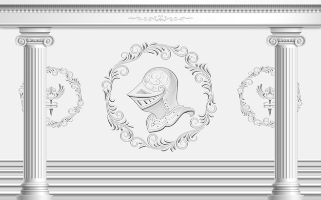 PSD european style wall art pdf file separate layers