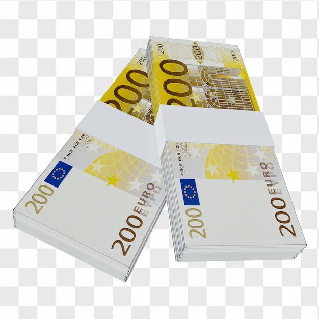 European Union Currency Euro 100: Stack of EUR European banknote