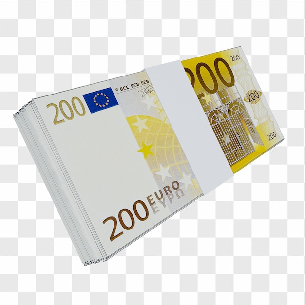 PSD Валюта европейского союза 100 евро: стопка европейских банкнот евро