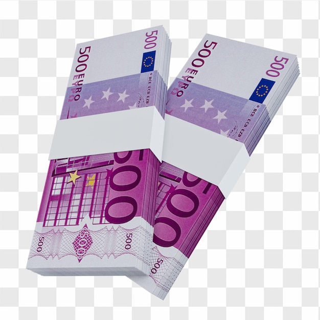 PSD european union currency euro 500: stack of eur european banknote