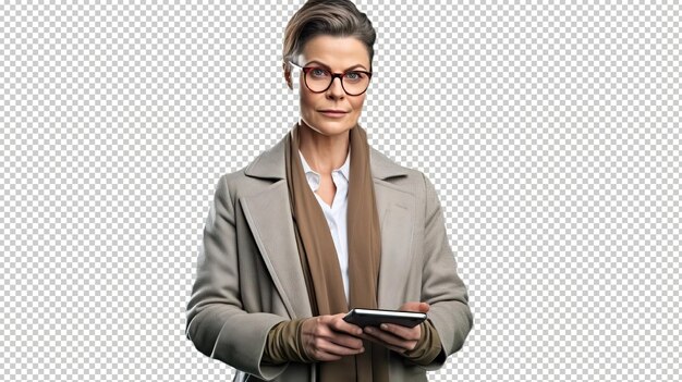 PSD european woman accountant psd transparent white isolated