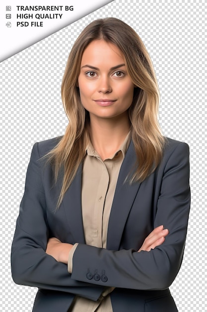 PSD european woman accountant on white background white isola