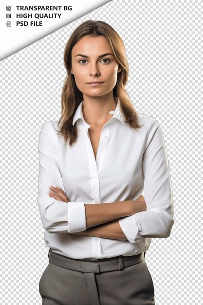 PSD european woman accountant on white background white isola