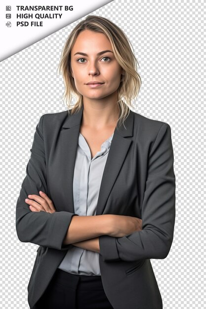 PSD european woman accountant on white background white isola