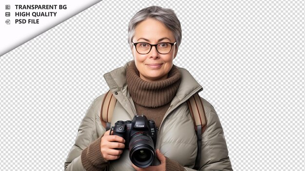 PSD european woman anthropologist on white background white i