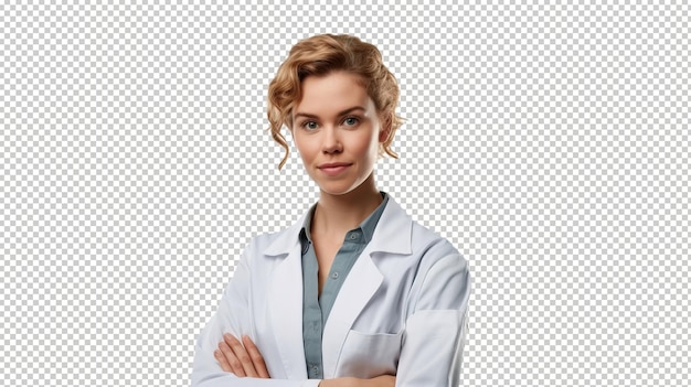 European Woman Biomedical Engineer PSD transparent white