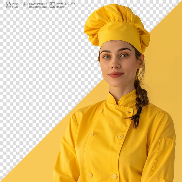 PSD european woman chef or cook psd transparent white isolated