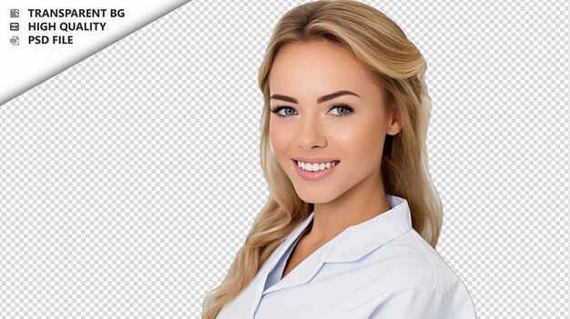 European woman dentist on white background white isolated