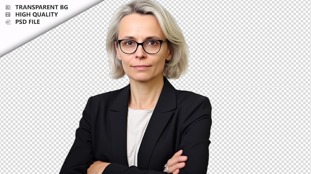 PSD european woman economist on white background white isolat