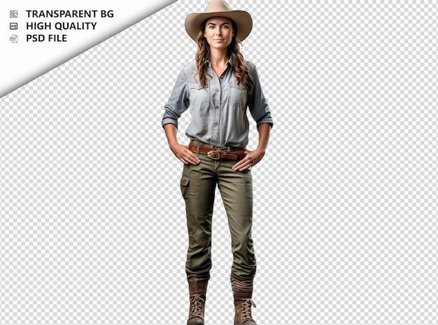 PSD european woman farmer on white background white isolated