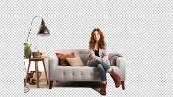 PSD european woman interior designer psd transparent white i