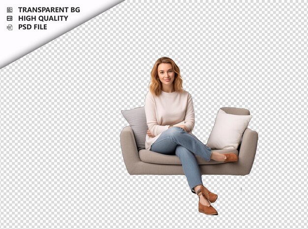 PSD european woman interior designer on white background whit