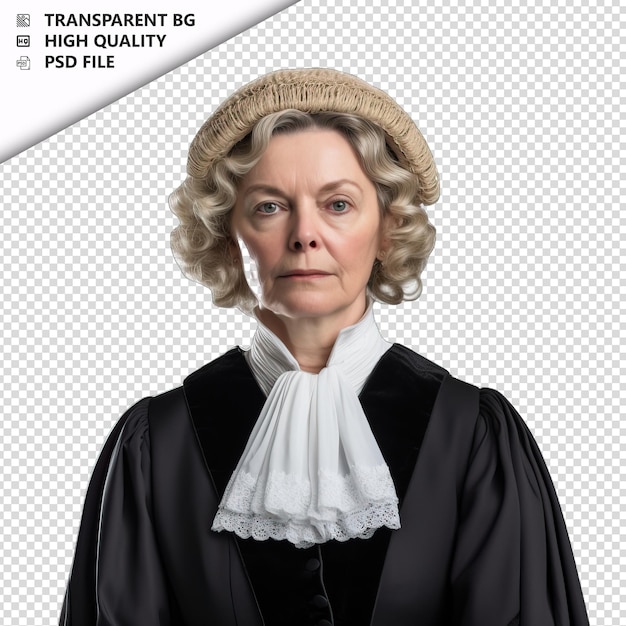 PSD european woman judge on white background white isolated b