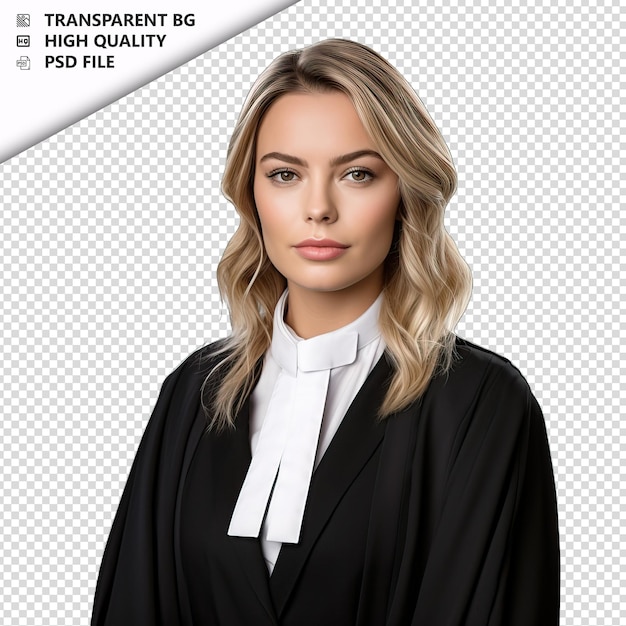 European woman lawyer on white background white isolated