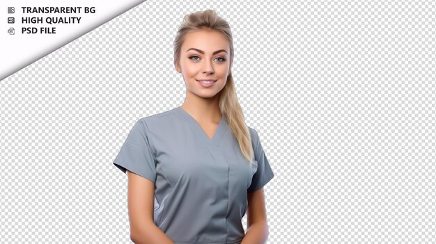 PSD european woman nurse on white background white isolated b