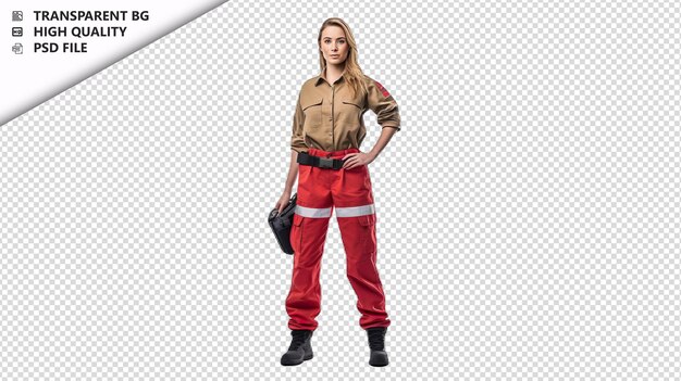 PSD european woman paramedic on white background white isolat