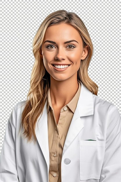 European woman pharmacist psd transparent white isolated