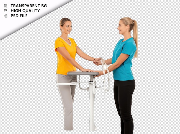 PSD european woman physical therapist on white background whi