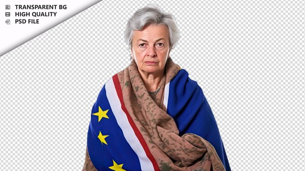 European woman political scientiston white background whi