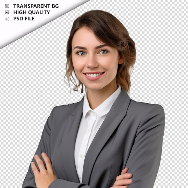 PSD european woman real estate agent on white background whit