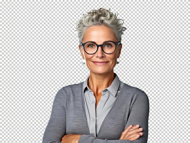 PSD european woman teacher psd transparent white isolated background