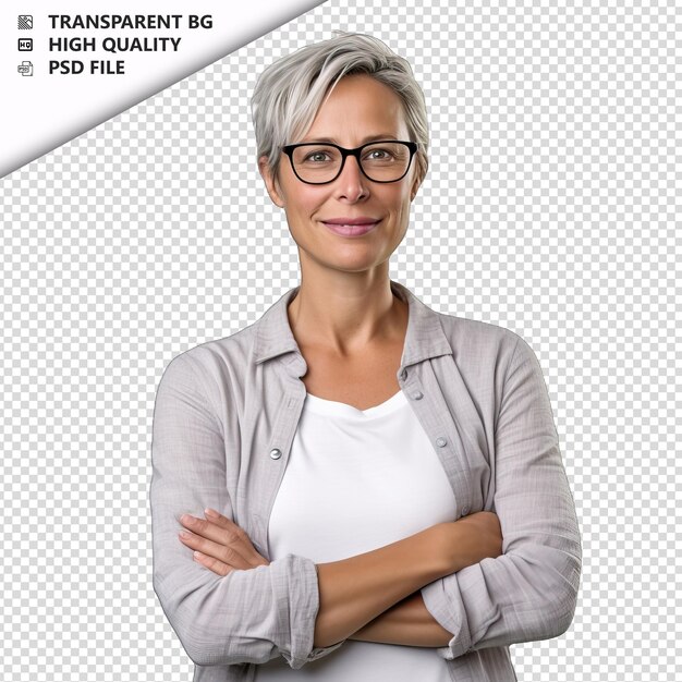 PSD european woman teacher on white background white isolated