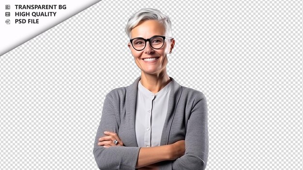 European Woman Teacher on white background white isolated