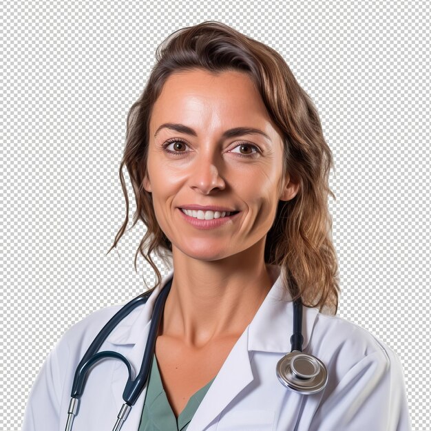 European woman veterinarian psd transparent white isolat