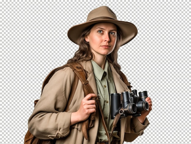 PSD european woman zoologist psd transparent white isolated