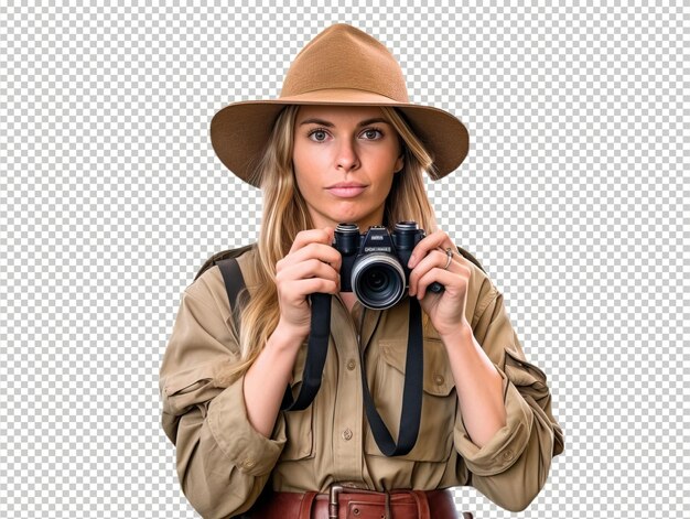 PSD european woman zoologist psd transparent white isolated