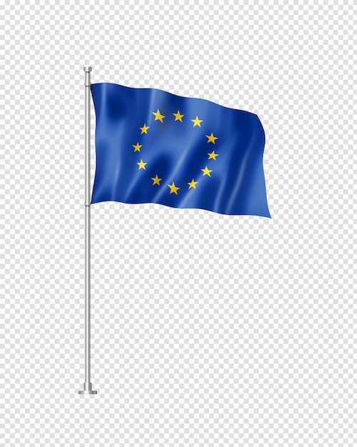 Europese Unie vlag op wit wordt geïsoleerd dat