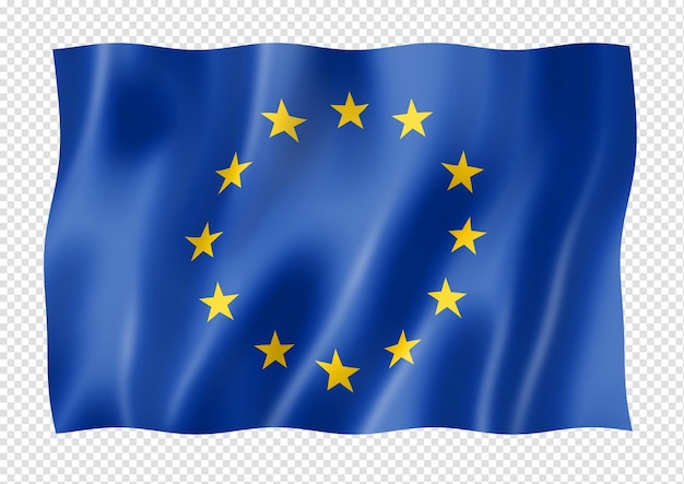 PSD europese unie vlag op wit wordt geïsoleerd dat