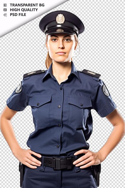 PSD europese vrouwelijke politieagent op witte achtergrond witte i