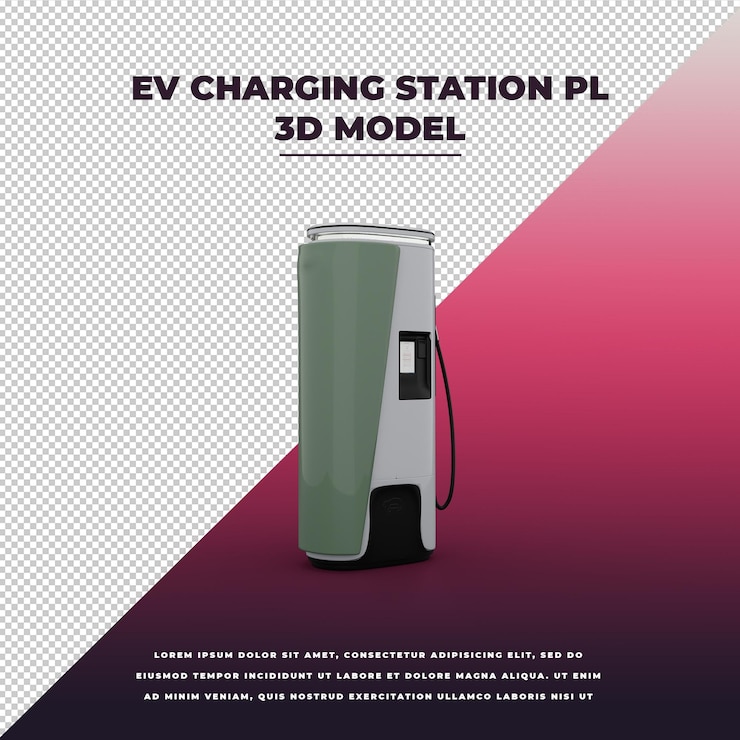 PSD 电动汽车充电站 pl 3d 隔离