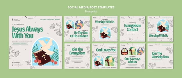 Evangelist instagram posts template design