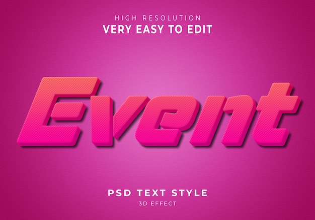 Evenement modern 3d-teksteffect