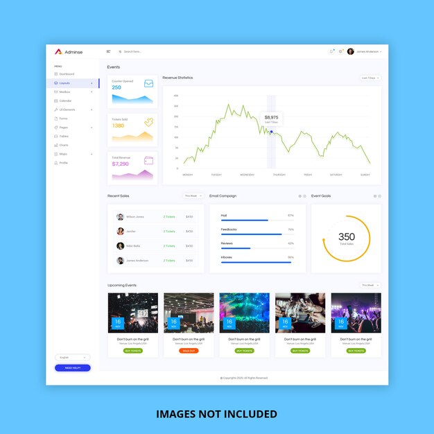 Evenementen admin template