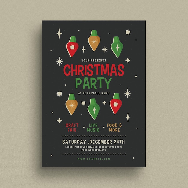 PSD evenementenflyer voor kerstfeest