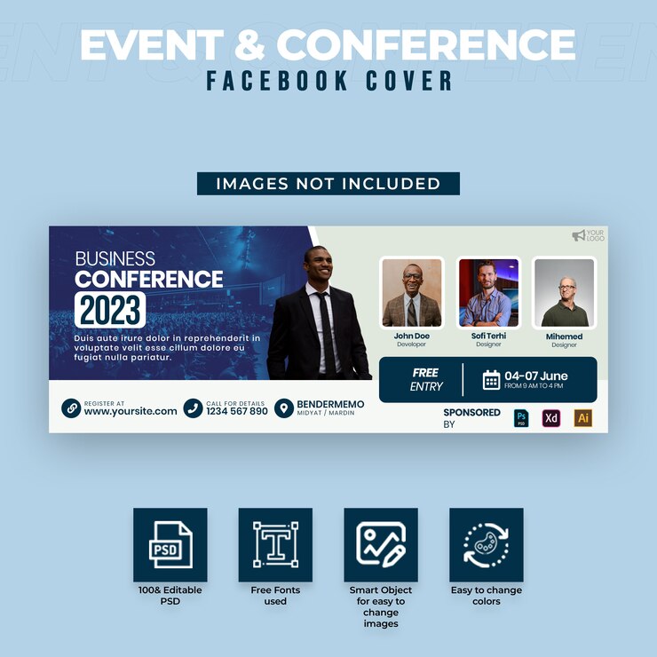 PSD event & conference facebook cover
