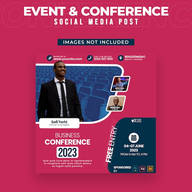 PSD event & conference social media post template