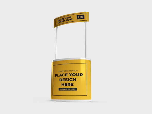 PSD event desk booth banner mockup-sjabloon psd